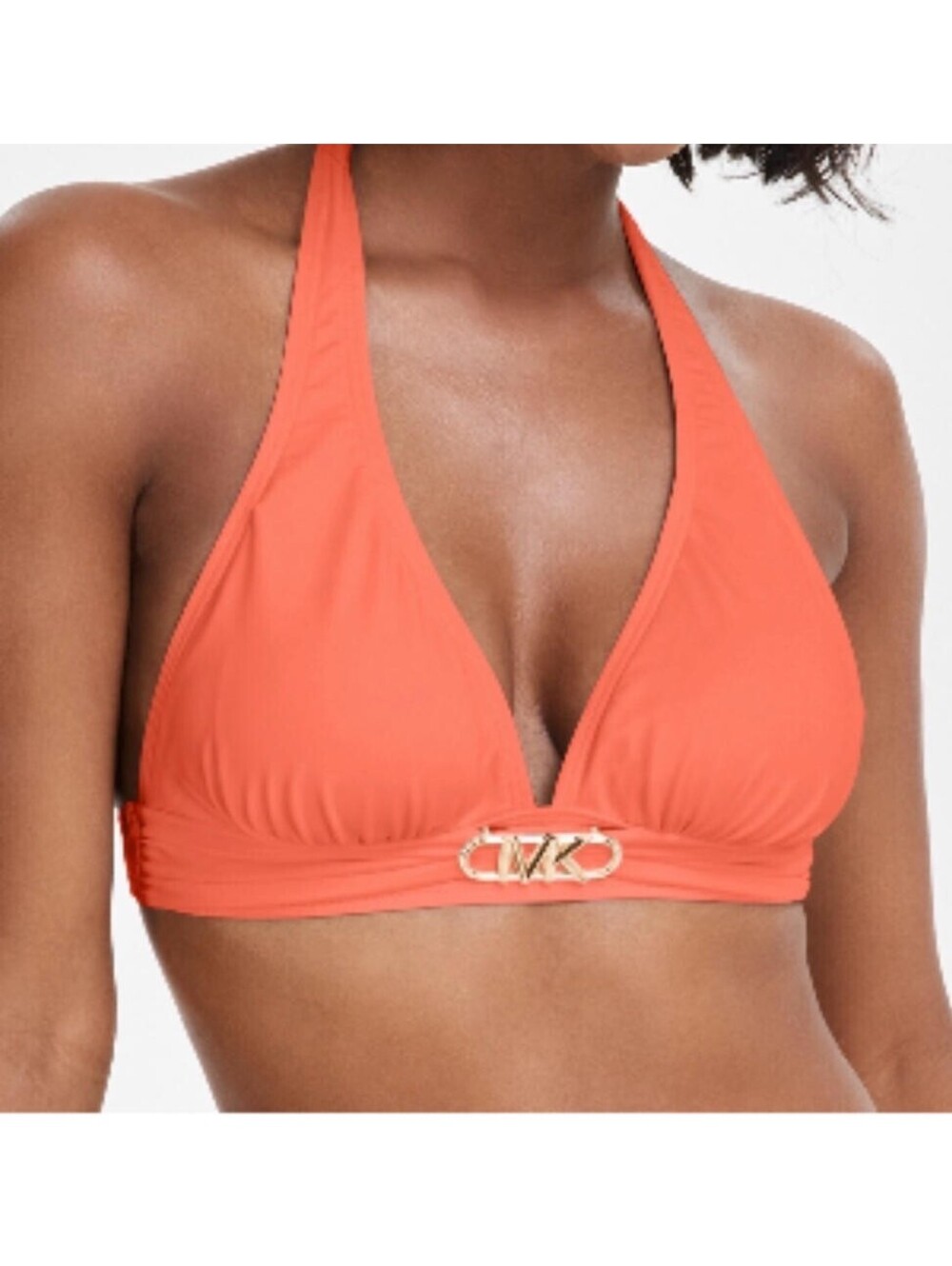 Michael Kors Halter Bikini Top - Solid Hardware Size S
